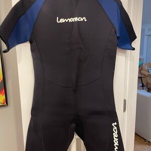Men's Black and Blue Swim Wetsuit